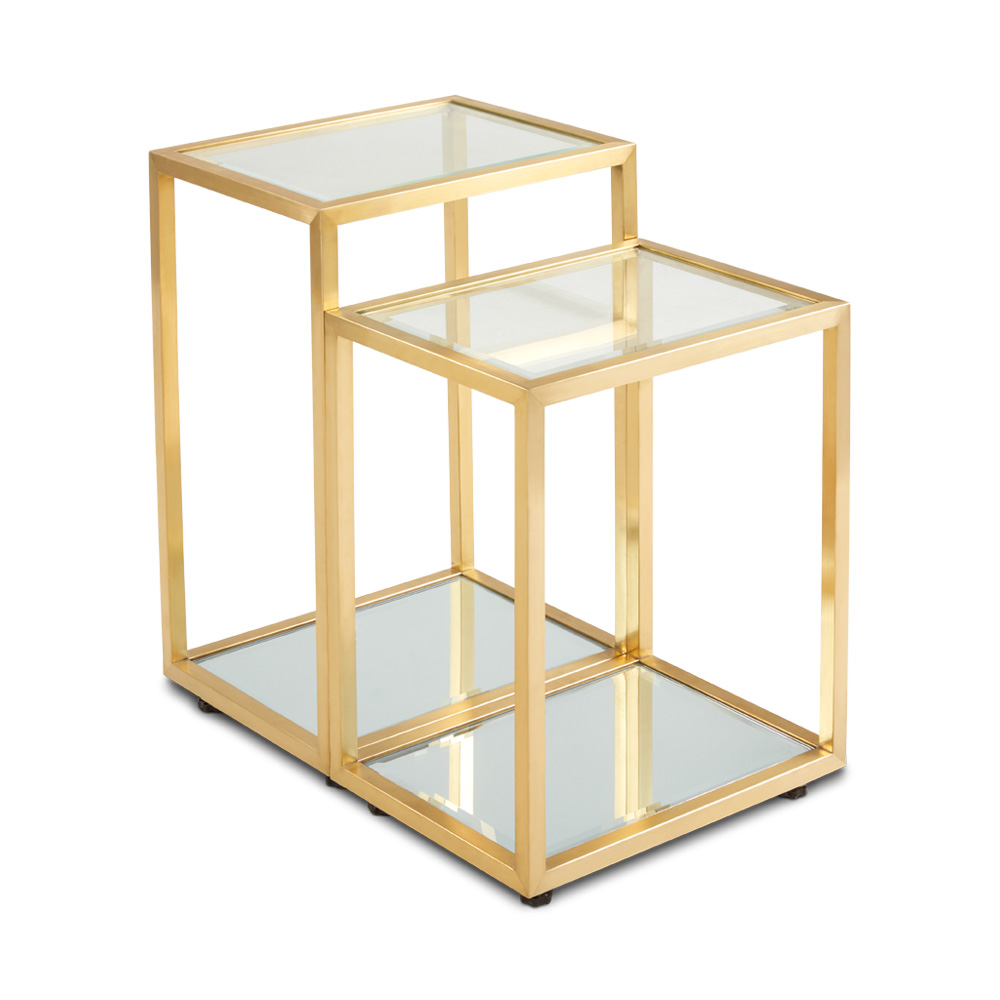 Multi-Level Gold End Table